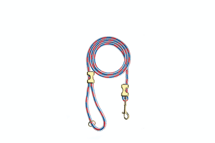 RED, WHITE & BLUE ROPE LEASH